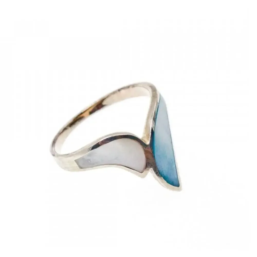 925 Sterling Silver Mother Of Pearl Ring Size 6